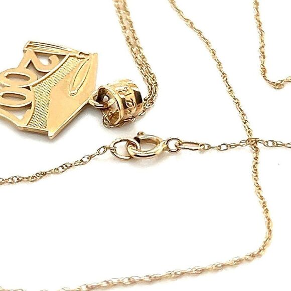 14k Gold 2007 Grad. Cap Necklace - Picture 3 of 4